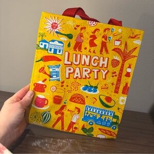 NWT Blue Q Handy Tote Lunch Party Yellow Veggie Latin Hispanic Vibe Reusable Bag